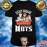 Stay home and listen to music bts hearts shirt