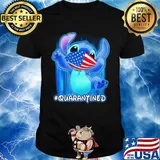 Stich quarantined American flag mask Disney shirt