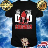A son's first hero a daughter's first love dad oklahoma sooners happy father's day shirt