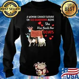 A woman cannot survive on self quarantine alone she also needs her Goats mask heart s Sweater