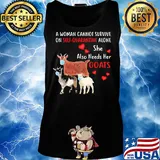 A woman cannot survive on self quarantine alone she also needs her Goats mask heart s Tank top