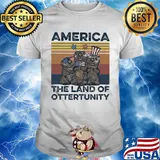 America the land of otterunity independence day vintage shirt