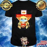 Baby Yoda face mask hug Royal Mail shirt