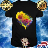 Baby Yoda heart flower color shirt