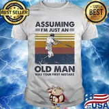 Baseball assuming I'm just an old lady was your first mistake vintage shirt