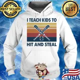 Baseball I teach kids to hit and steal vintage s Hoodie