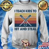 Baseball I teach kids to hit and steal vintage s Sweater