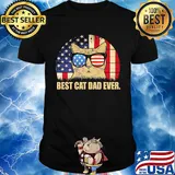 Best cat dad ever American flag veteran Independence Day vintage shirt