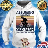 Bicycle assuming I'm just an old man was your first mistake vintage s Hoodie