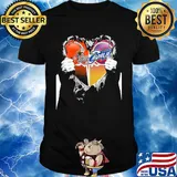 Blood inside cleveland browns and cleveland cavaliers heart shirt