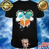 Blood inside miami dolphins vs florida gators heart shirt