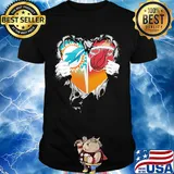 Blood inside miami dolphins vs miami heat heart shirt