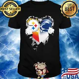 Blood inside pittsburgh steelers vs pennsylvania football heart shirt