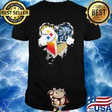 Blood inside pittsburgh steelers vs pittsburgh penguins football heart shirt