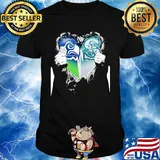Blood inside seattle seahawks and seattle mariners heart shirt