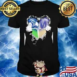 Blood inside seattle seahawks and washington huskies heart shirt