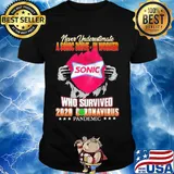 Blood insides never underestimate a sonic worker who survived 2020 coronavirus pandemic shirt
