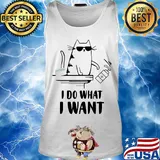 Cat I do what I want hand wash s Tank top