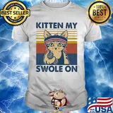 Cat kitten my swole on vintage shirt