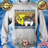 Cat shelter in place champion vintage s Sweater