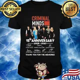 Criminal minds movie 15th anniversary 2005 2020 thank you for the memories signatures shirt