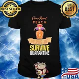 Crown Royal peach helping me survive quarantine shirt