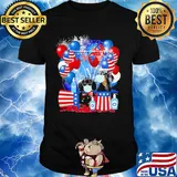 Dachshund mask happy American flag veteran Independence Day shirt