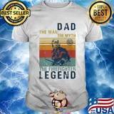 Dad the man the myth the firefighter legend vintage 2020 shirt