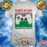 Daddy by day gamer by night game vintage shirt
