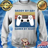 Daddy by day gamer by night vintage s Sweater