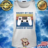 Daddy by day gamer by night vintage s Tank top