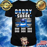Daddy shark doo doo doo police American flag veteran Independence Day shirt