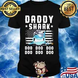 Daddy shark doo doo doo welder american flag veteran independence day shirt