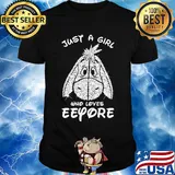 Disney just a girl who loves eeyore donkey diamond shirt