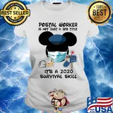 Disney mickey mouse postal worker is not just a job title it’s a 2020 survival skill mask covid-19 s Ladies tee