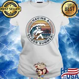 Dog play guitar having a slider summer vintage s Ladies tee