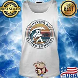 Dog play guitar having a slider summer vintage s Tank top