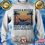 Dogs and books make me feel less murdery vintage s Sweater