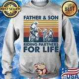 Father and son riding partners for life vintage s Sweater