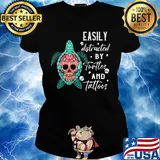 Festival of the Dead easily distracted by turttes and tatoos s Ladies tee