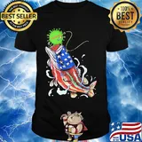 Fishing coronavirus american flag independence day shirt