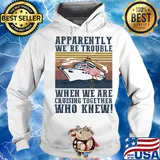 Flamingo apparently we're trouble when we are cruising together who knew vintage s Hoodie