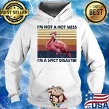 Flamingo I’m not a hot mess I'm a spicy disaster vintage s Hoodie