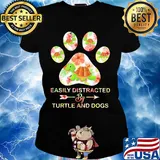 Flower easily distracted by sloths and dogs paw s Ladies tee