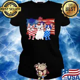 French bulldog firework american flag independence day s Ladies tee