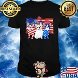 French bulldog firework american flag independence day shirt
