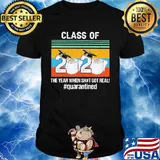 Graduate class of 2020 the year when shit got real quarantined toilet paper vintage shirt