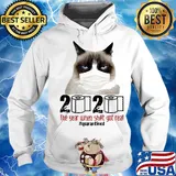 Grumpy Cat mask 2020 the year when shit got real quarantined toilet paper s Hoodie
