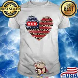 HEB American flag veteran Independence Day heart shirt
