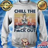 Hippie yoga girl chill the fuck out vintage s Sweater